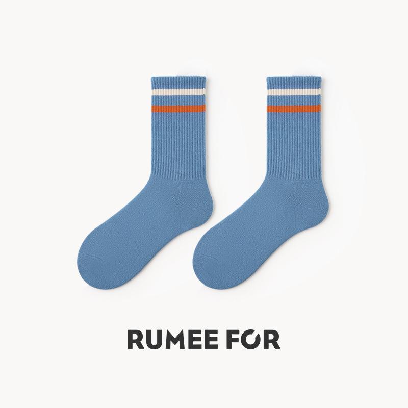 5 Pairs of Female Spring and Summer Simple Pure Color Sports Breathable Boneless Tube Socks