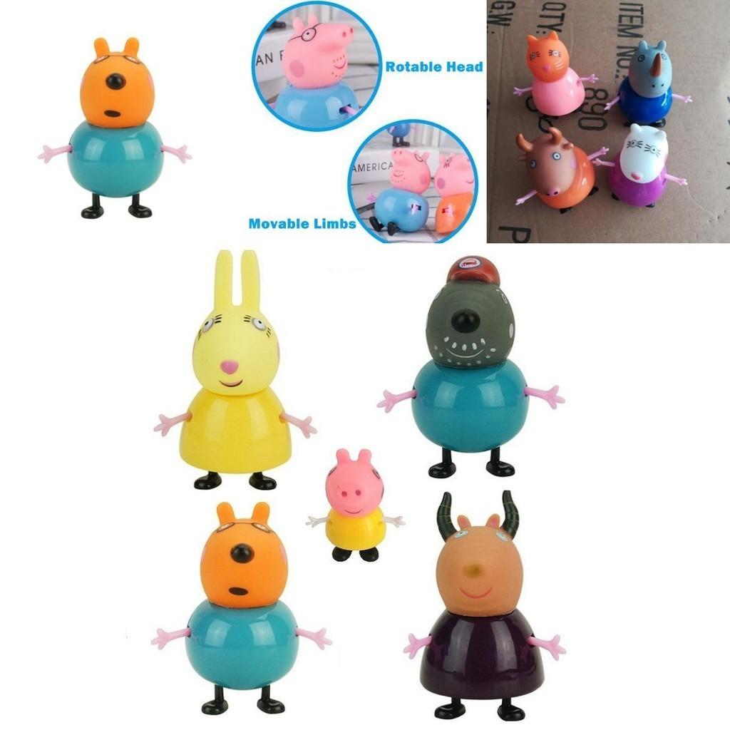 Set da 25 Pezzi di Action Figure Colorate Ecologiche della Famiglia e degli Amici di Peppa Pig per Bambini