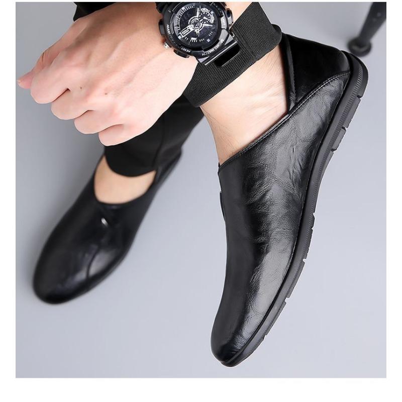 Men Breathable Casual Slip On Soft Sole Solid Color Business Daily Loafers
