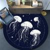 Jellyfish Round Area Rug,Carpet Rug for Living Room Bedroom Sofa Playroom Decor,Non-slip Floor Mat