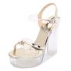 Origin fashion hipster creative new transparent crystal waterproof table high heel sandals