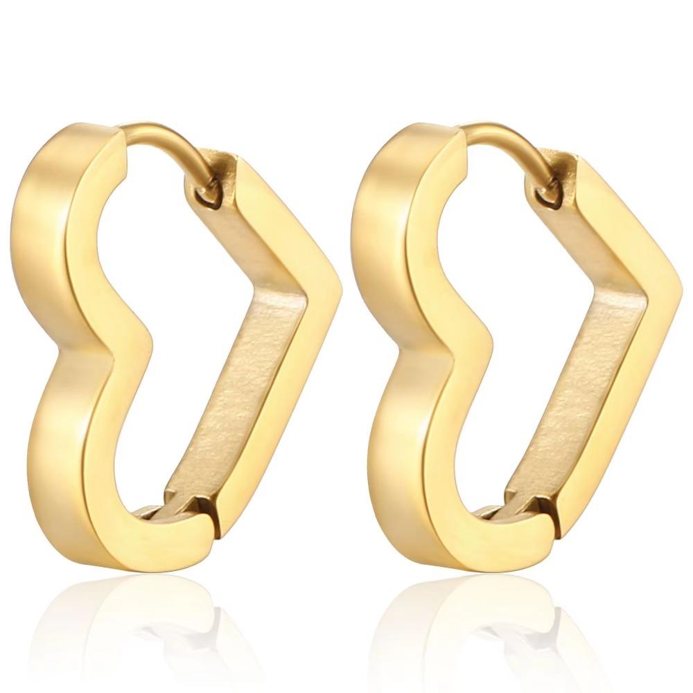 2 STÜCKE Neue Goldfarbe Quadrat Creolen Frauen Männer Edelstahl Huggie Minimalistischen Punk Unisex Rock Ohrringe Piercing Schmuck