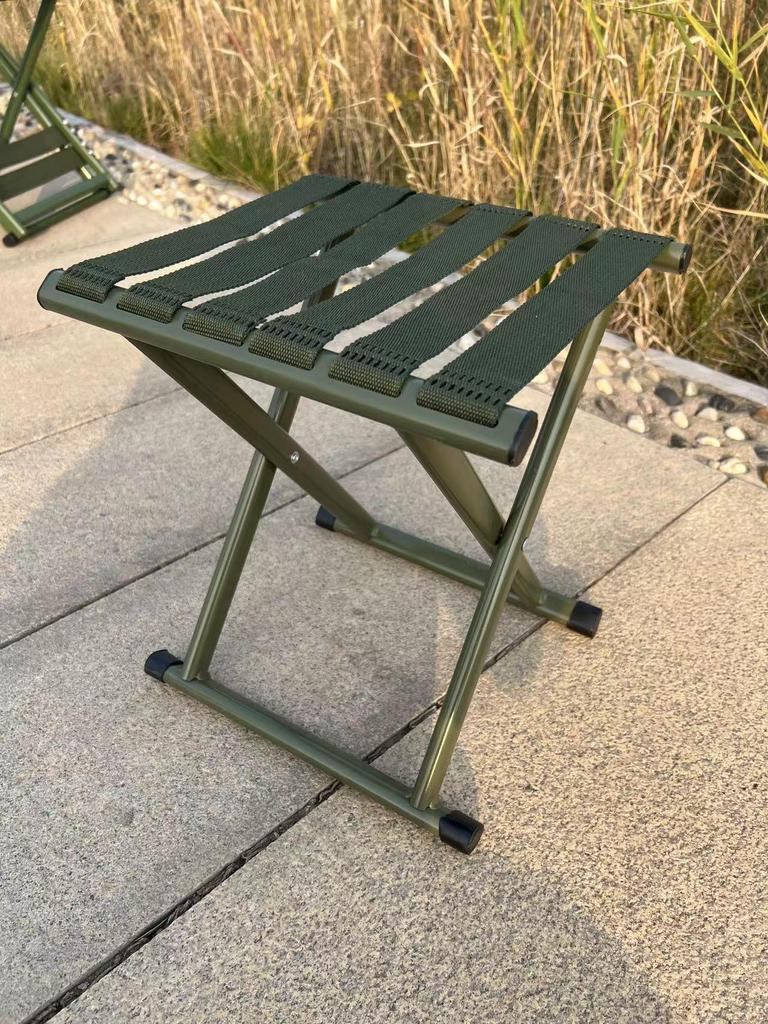 Large Portable Folding Thickened Metal Stool for Outdoor, Fishing, or Picnic Use.