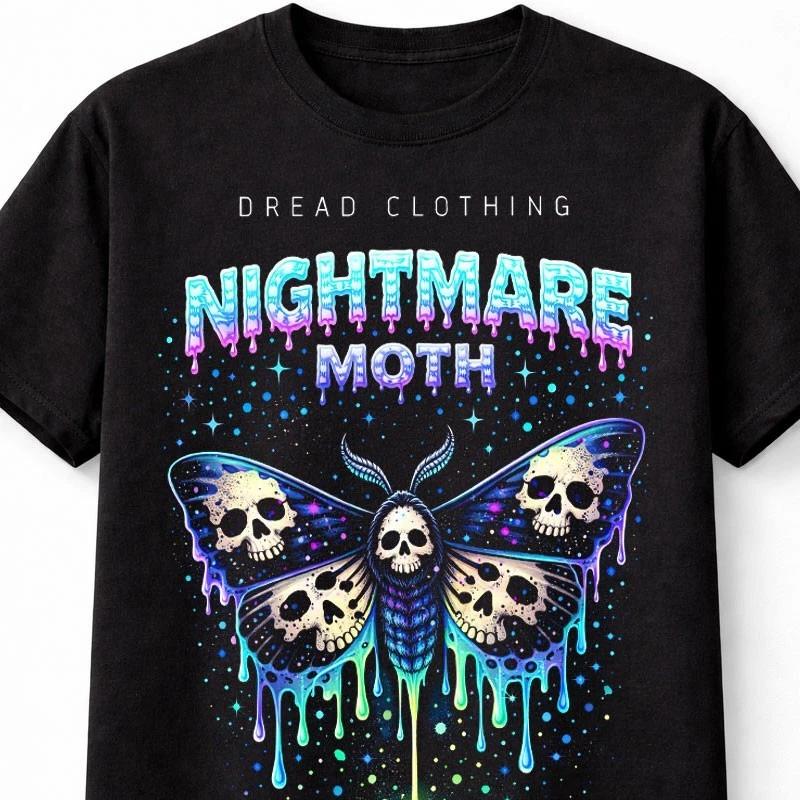 Nightmare Moth Skull Gothic Horror Insect Graphic Unisex T Shirt S
