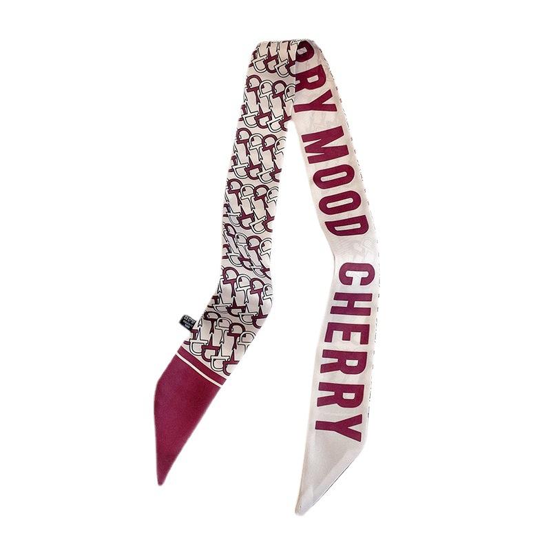 Streamers for Women's New European and American Autumn and Winter Letters Imitation Silk Scarf Multi-functional Headband Tied with Warm Scarf Scarf