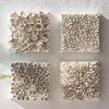 Ceramic Square White Flower Painting Creative Living Room Decoration Ceramic Petal Painting Interior Decoration Background Wall