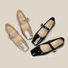 H263-15 Huizhou Huidong women's shoes square head low heel flat sole shoes with Mary Jane women's shoes rhinestone buckle decoration