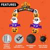 Joyfy 8 Ft Halloween Inflatable Archway Stacked Pumpkins Archway Bat Inflatable with Build-in LED for Halloween Decorations