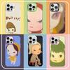 Contemporary Art Yoshitomo Nara Phone Case Color Silver Shell For LPhone 17 16 16e 15 14 13 12 11 Pro Max Plus