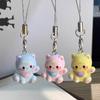 3pcs Fashion New Cartoon Small Cat Cute Keychain Phone Chain Resin Keyring Bag Pendant Couple Key Chains Gifts Women for Jewelry