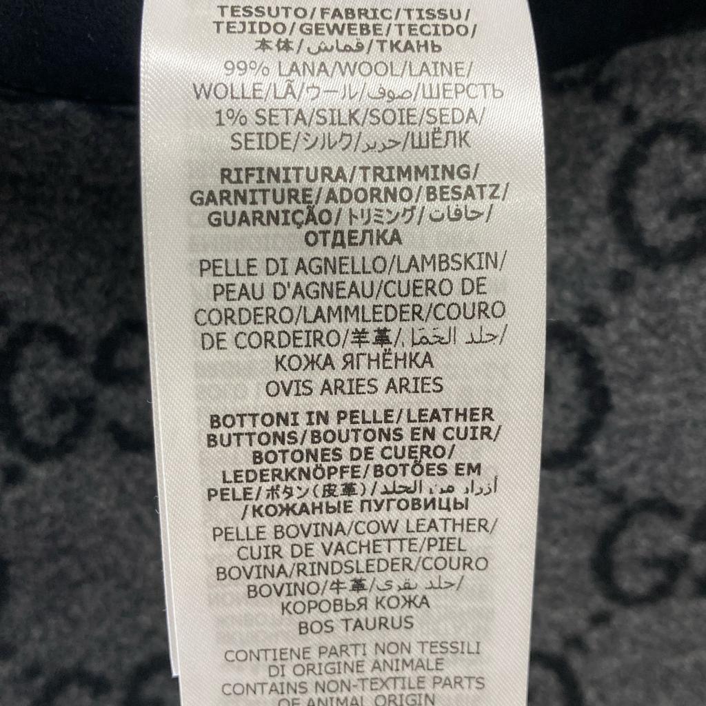 GUCCI 715717 GG Wool Reversible Coat coat 36 blackUsed