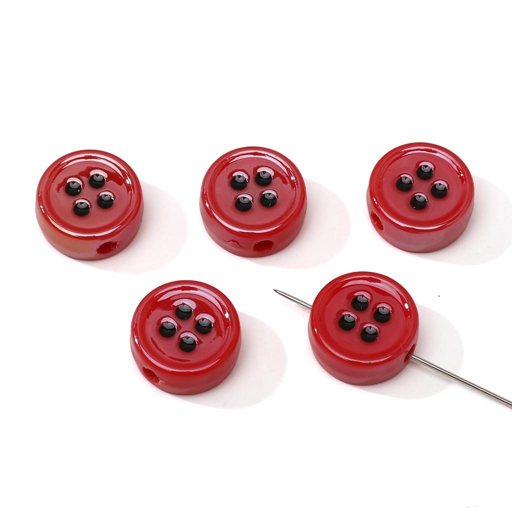 Acrylic Dopamine Oil Droplets Flower Button Beads for DIY Jewelry 1 Set