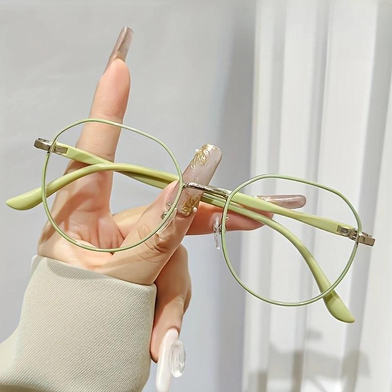 +100~+400 Simple Classic Round Metal Frame Women'S Reading Glasses Suitable for Daily Reading and Wear Glasses