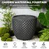 Creative Geometric Water Fountain Modern Style Indoor Outdoor Decor with Pump LED Light for Home Office Garden Landscape