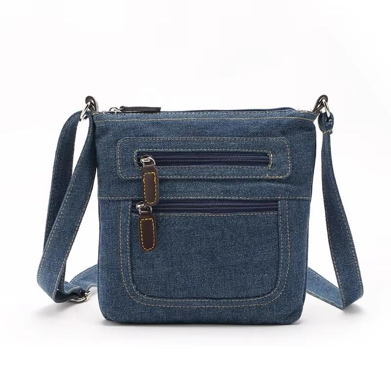 Y2K Vintage Korean Fashion Shoulder Bag Underarm Harajuku Star Tote Denim Bag Chain Ladies Bags Zip Purses Handbags Women