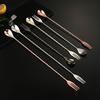 304 Stainless Steel 30cm Bar Spoon with Teardrop Handle and Three-Pronged End for Cocktails