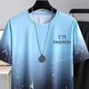 2Pcs/Set Casual Outfit Elastic Waistband Moisture Wicking Mid-rise Stylish Male T-shirt Shorts Activewear Streetwear