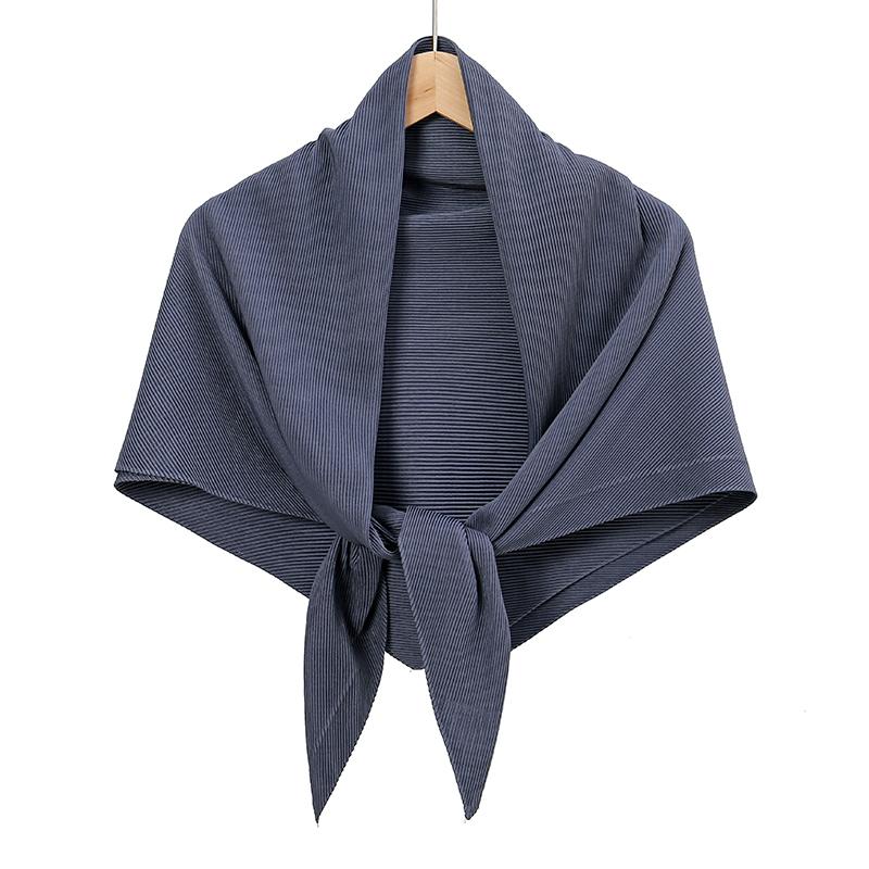 Maldives  Muslim Pleated Square Scarf Matt Silk Plain Hijab Women Crinkle Satin Headscarf Premium Soft Wrinkle Scarves