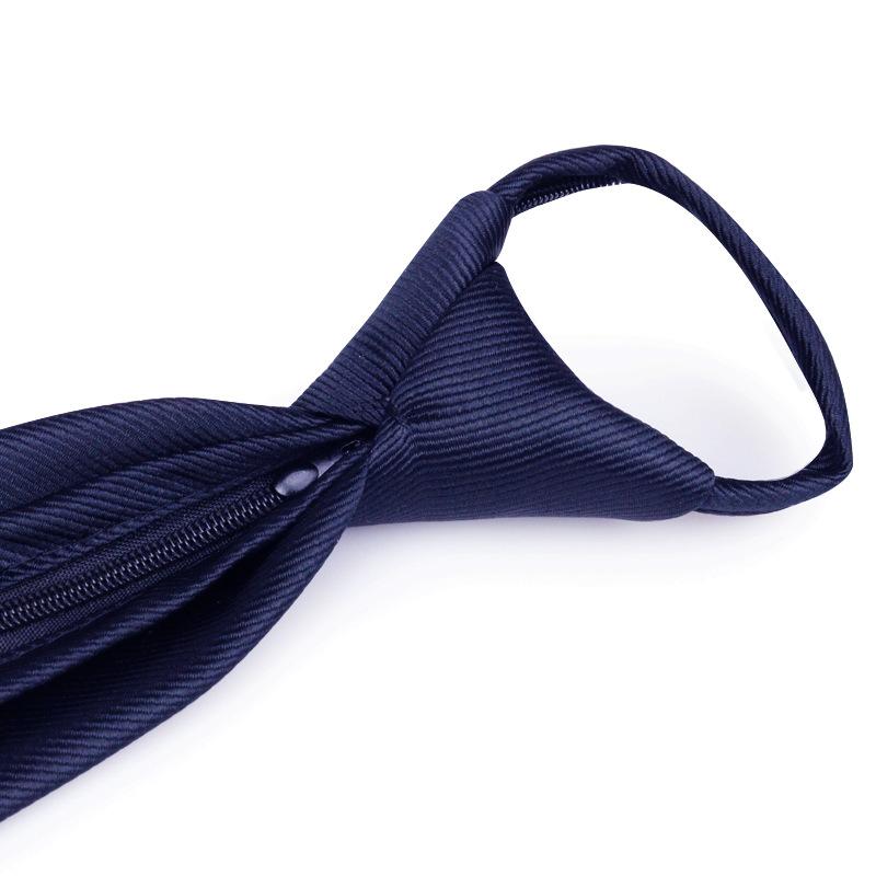 Tie Men'S Dress Business Navy Blue Fine Pattern Zipper Professional Wedding Groom Korean Version Zipper Hand Tie