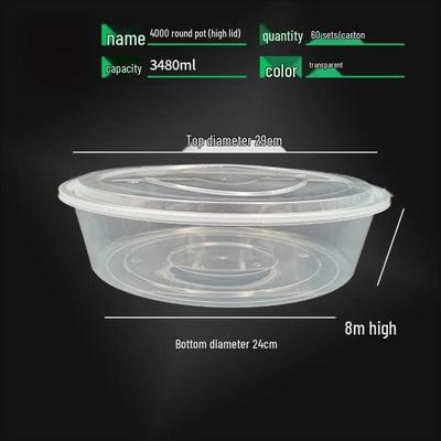 WS 4000ml Disposable Round Takeaway Containers