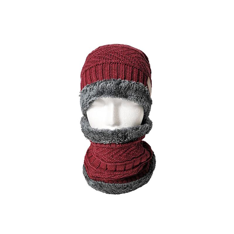 Winter Fleece-Lined Knit Hat & Scarf Set