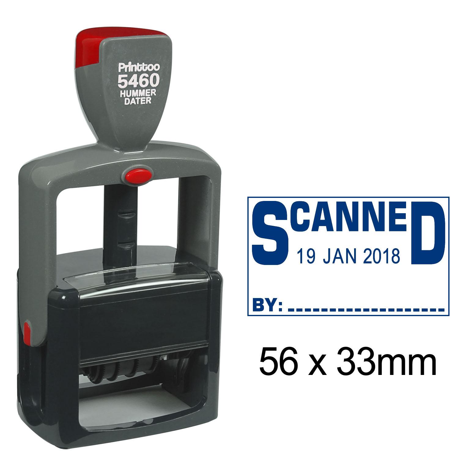 

Printtoo Office Stationery Heavy Duty Stamp With Scanned By Text Date Self Inking Rubber 56 mm x 33 mm.(Approx) синій