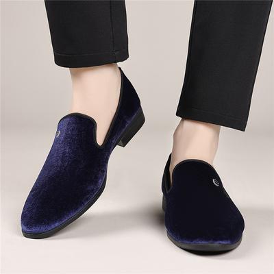 Designer Neues Hochzeitskleid Spitze Samt Leder Schuhe Für Männer Zum Hineinschlüpfen Fahr Loafer Ball Homecoming Party Schuhe