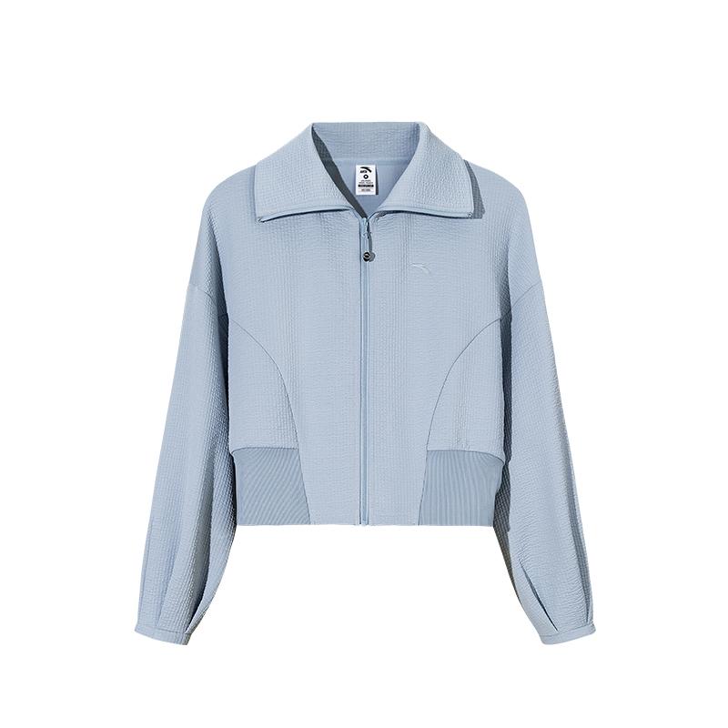 Anta Training Series Sports Casual Simple Solid Color Loose Fit Comfortable Zipper Versatile Warm Long Sleeve Windbreaker Women Outerwear 962537702-6
