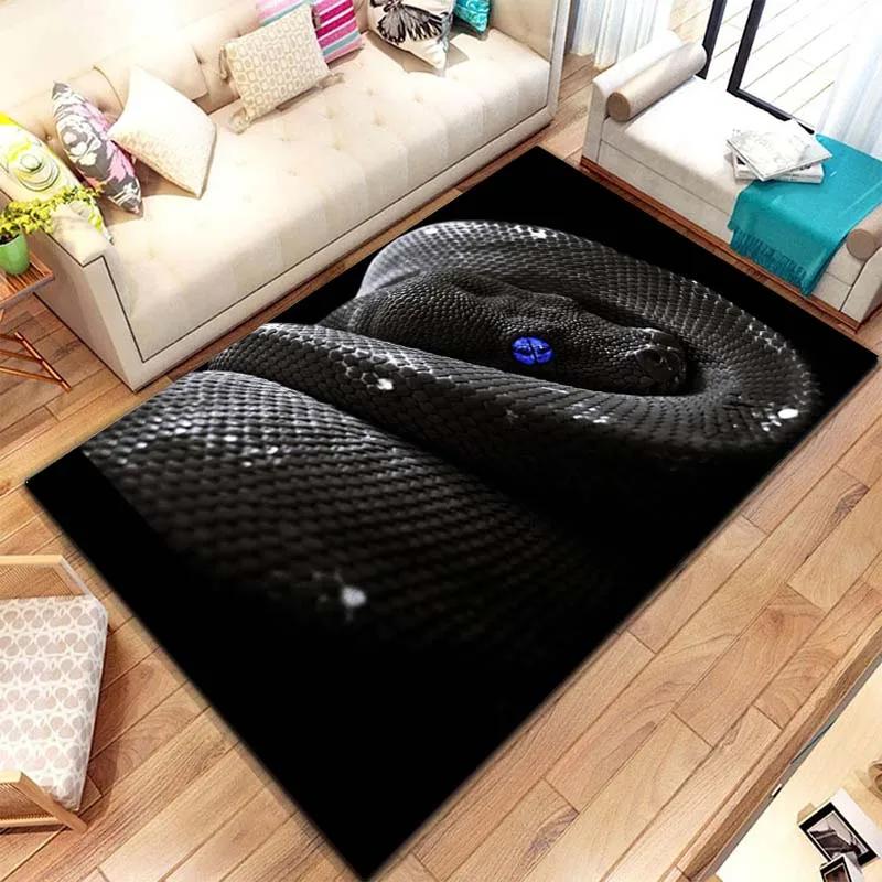 Horrible Snake Pet Area Rug,Wild Animal Carpet for Living Room Bedroom Sofa Doormat Kitchen Decoration,Non-slip Floor Mat Gift