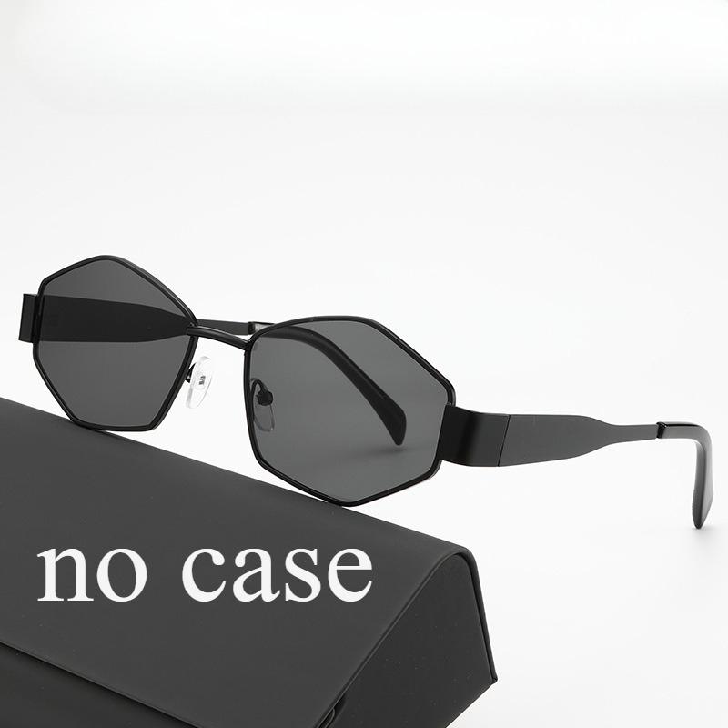 Fashion polygonal metal sunglasses for women high end trendy street photography accessory stylish UV protection