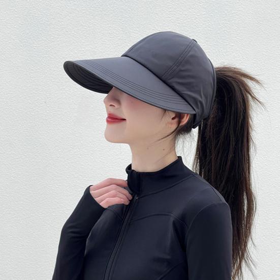 Summer Sun Hat, Wide Brim Sun Protection Hat for Women, UV Blocking Arc Shape Face Slimming Design Beach Travel Outdoor Cap