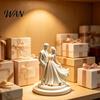 Decorative Sculpture Desktop Ornament 3D Printed Bride Groom Figure Romantic Home Style Figurine Wedding Table Decoration