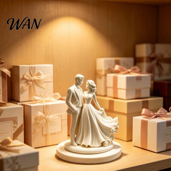 Decorative Sculpture Desktop Ornament 3D Printed Bride Groom Figure Romantic Home Style Figurine Wedding Table Decoration