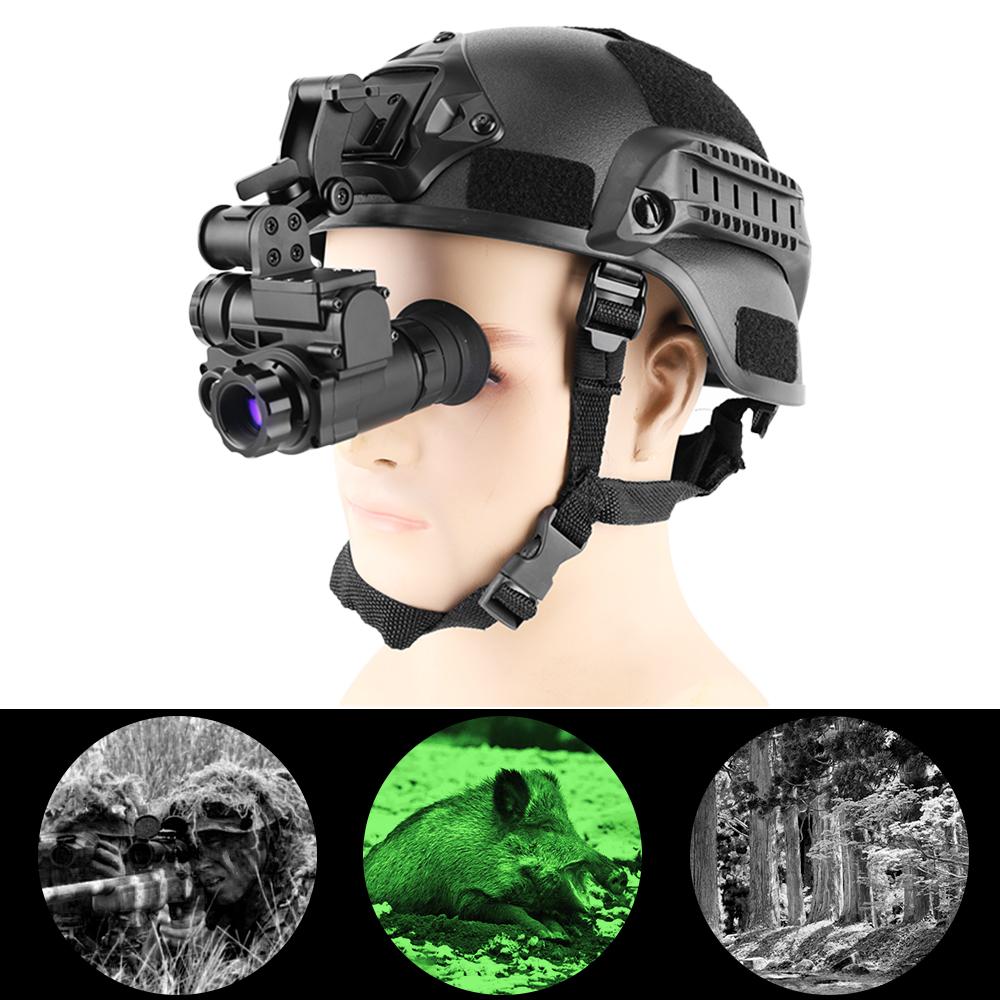 NVG10 Kopfmontiertes Nachtsicht-Monokular-Zielfernrohr WIfi Jagd Digitaler Helm Nachtsichtbrille mit 200m/656ft Sichtbereich
