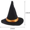Mini Witch Hats and Brooms - Halloween Decorations for Party Favors, Birthday, Wedding, DIY Crafts Accessories - Set of 12 (6 Black Witch Hats + 6