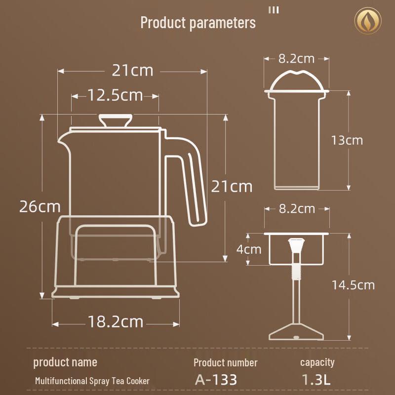 KAMJOVE Electric Spray Tea Brewer & Health Kettle CN plug (adapter included)