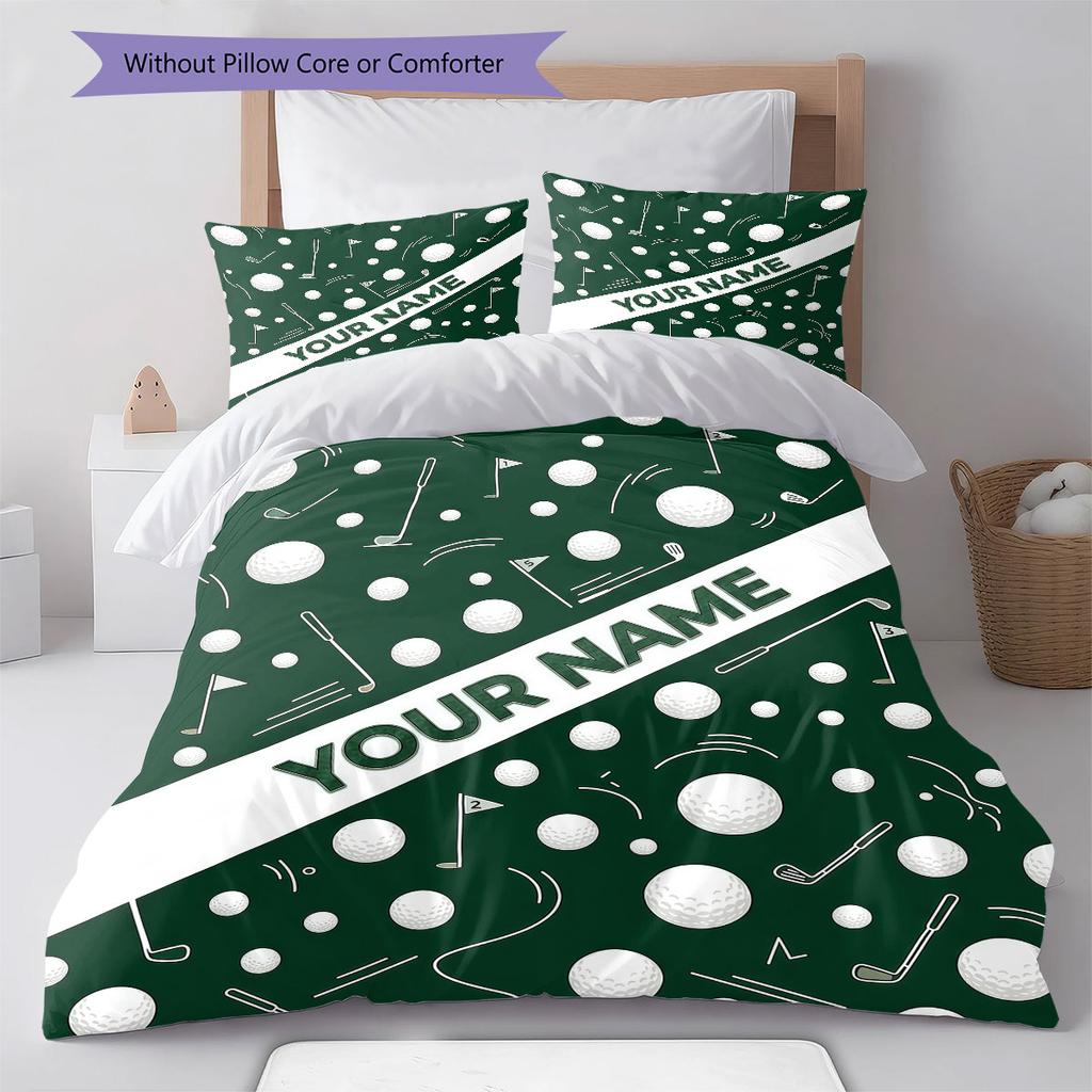 Custom Name,Vintage Sports Pattern Series Pattern Bedding Home Decoration Birthday Gift ( 1 duvet cover + 2 pillowcase, without core),fan merchandise.