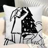 Modern Korean Black And White Love Theme Pillow Case Square Pillow Bedroom Sofa Leisure Comfort Cushion Car Home Decoration