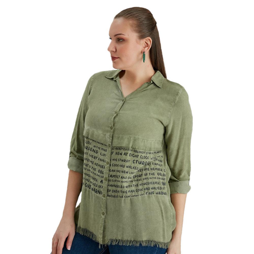 Купить Женская рубашка больших размеров Fierte Rg4074 со складным ...