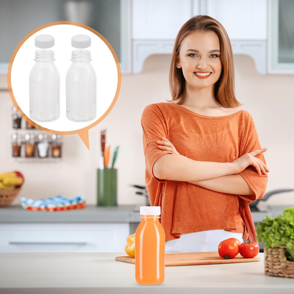 10 st 250/250/300/350 ml Transparent Vattenflaska Plast Juiceflaska PET Mjölk Dryckesflaska Med Lock Camping Vandring Drickkärl