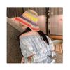 Chic Summer Straw Hat Beach Holiday Hat Hand Crocheted Rainbow Hat