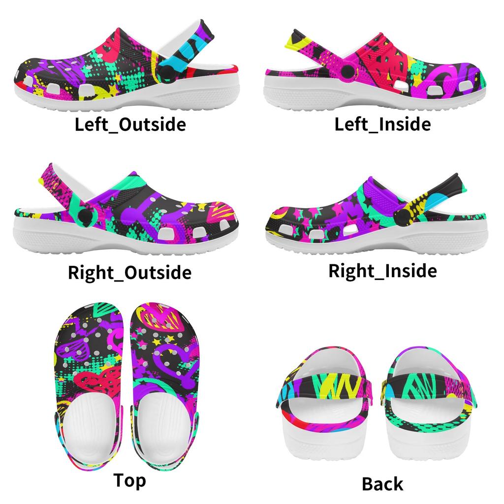 Printed Breathable EVA Clogs Unisex Lightweight Slip On Garden Shoes Beach Pool Home Bathroom Summer Sandals Lightweight Wear