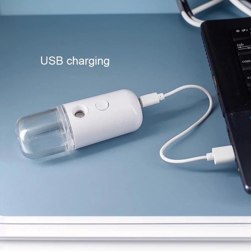 1 Set Nano Mist Facial Sprayer USB Rechargeable Portable Nebulizer for Face Moisturizing Makeup Fixing Use