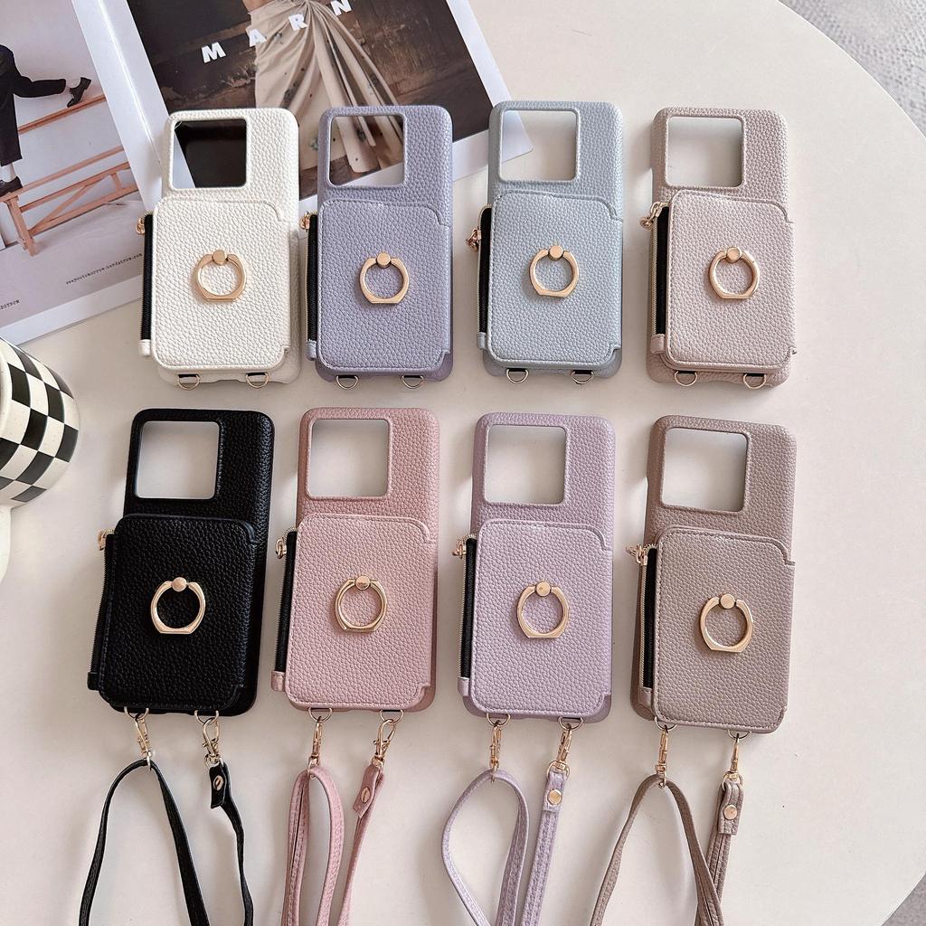 Redmi Note 12S 4G Crossbody Phone Case with Zipper Lanyard for Xiaomi 13T
