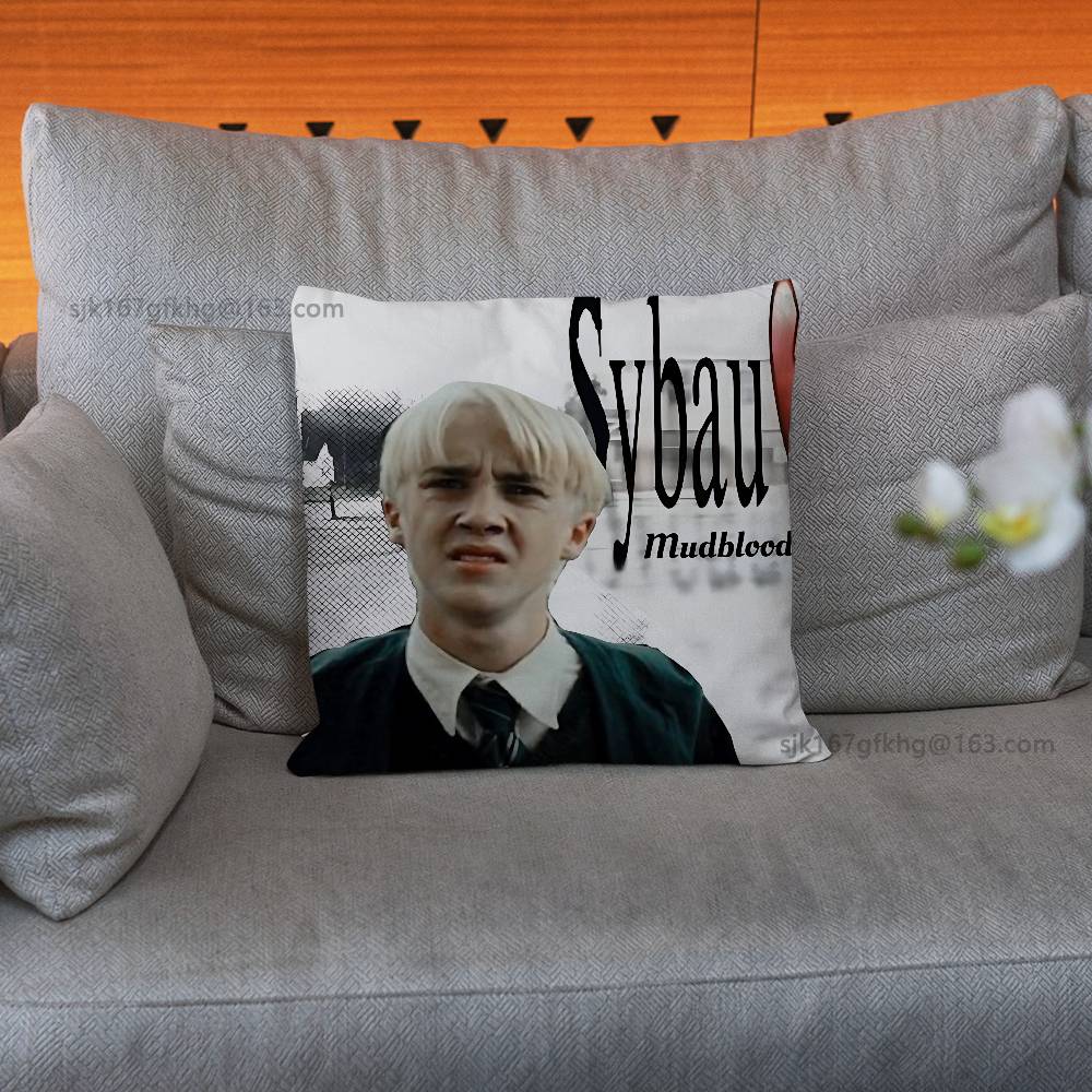 Actor D-Draco M-Malfoy Pillow Case Square Double-Sided Printing Short Plush Sofa Cushion Cover Bedroom Bedside Pillow