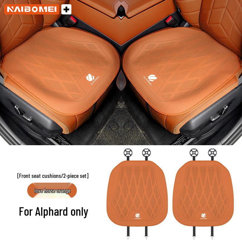 Toyota Alphard Front & Rear Perforated Leather Seat Cushion Set - 3 Pieces