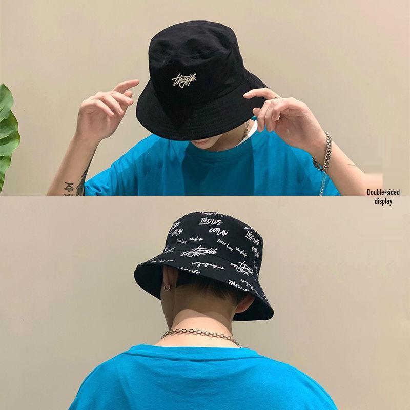 

Korean Style Graffiti Bucket Hat - Reversible Sun Hat for Men & Women, Versatile for Spring/Summer. M (56-58cm)