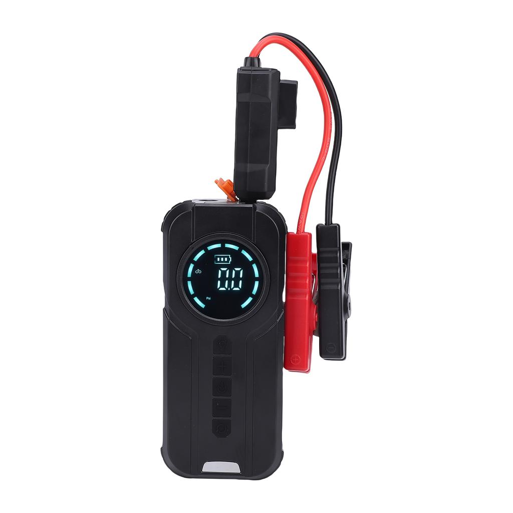 Car Jump Starter Portable Air Compressor 10000mAh with Pressure Display Emergency Lighting Cordless Tire Inflator for