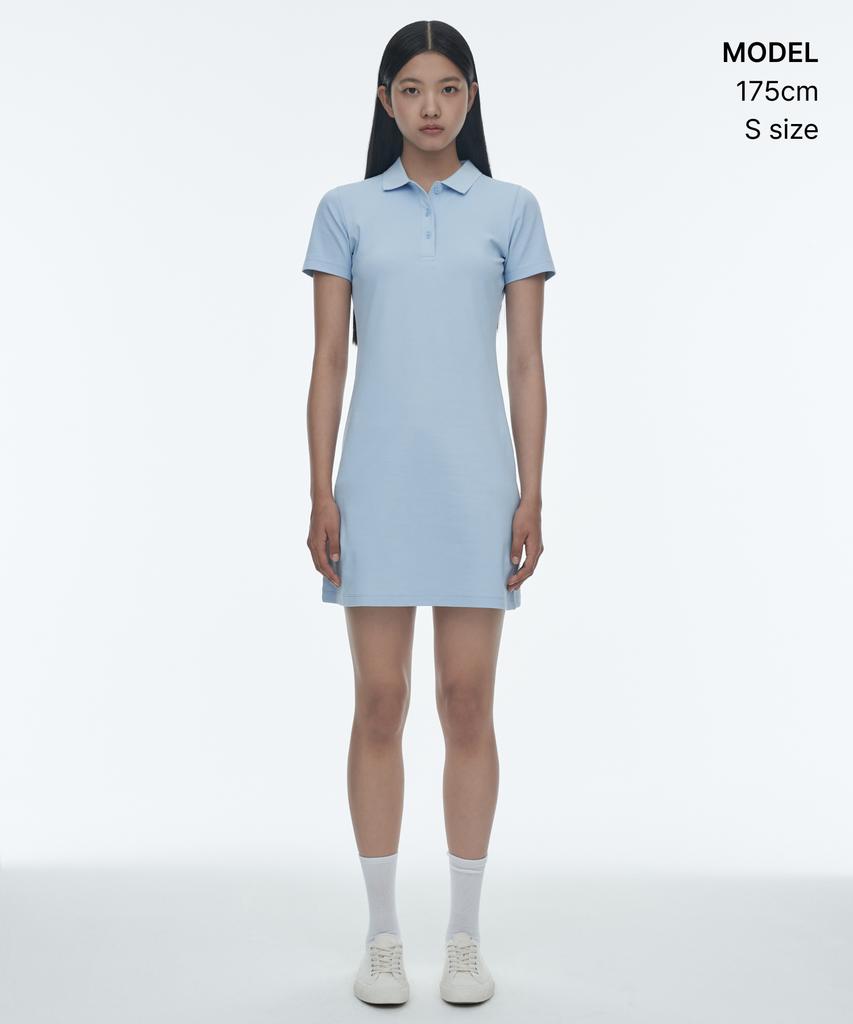 MUSINSA STANDARD WOMAN [Cooltandard] Women'S Pique Polo Dress [Pastel Blue]