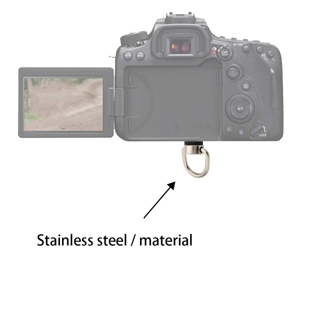 XINJUE Camera Neck Strap Wrist Strap Thread Camera Neck Strap Mount Neck Strap for Canon Fuji Sony SLR Screw, D-Ring 1/4 (Stainless Steel), Screw,